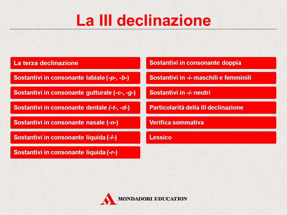 La III declinazione . ppt scaricare